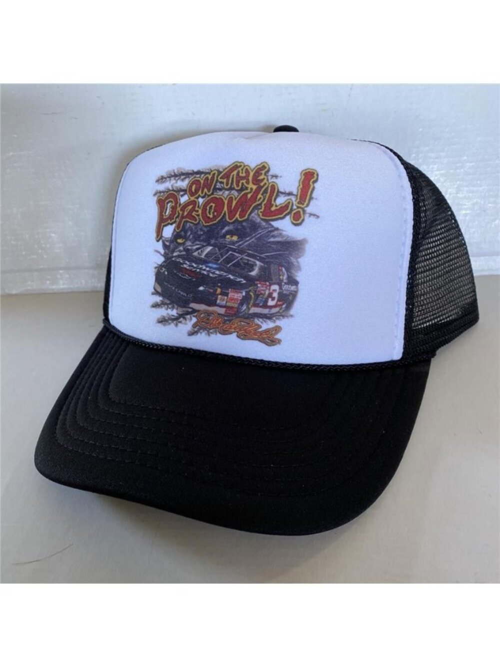 Dale Earnhardt Hat Vintage Black Foam Trucker Cap NASCAR 3 Racing Snapback New - Picture 3 of 5